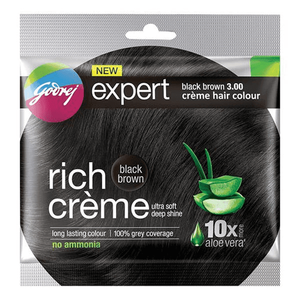 godrej expert rich creme hair colour no.3 black brown 20 gm + 20 ml
