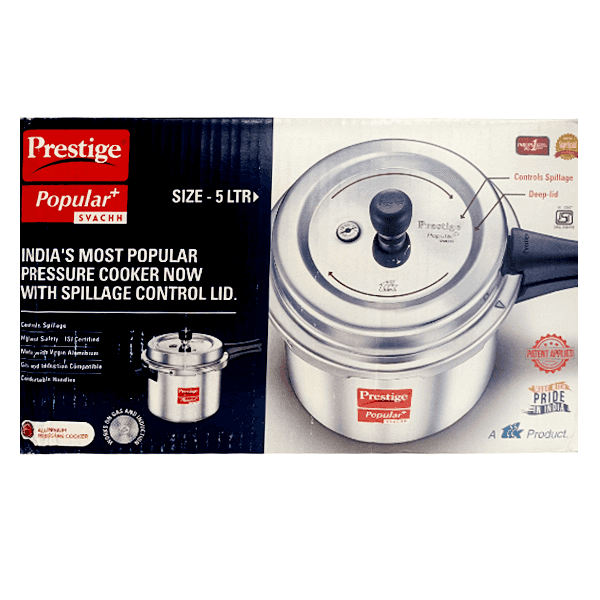 Prestige Popular+ Svachh Aluminium Pressure Cooker Ltr Unit