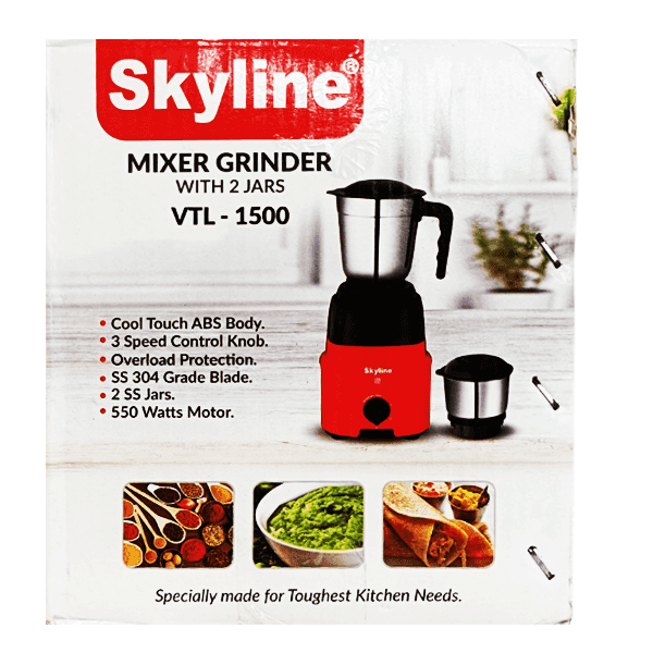 Skyline Mixer Grinder With Jars 550 Watts Unit