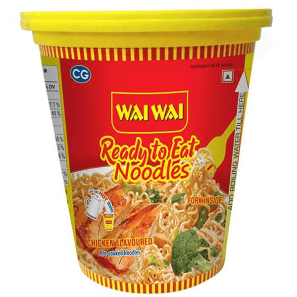 wai wai ready to eat cup noodles (chicken flavoured) 70 gm