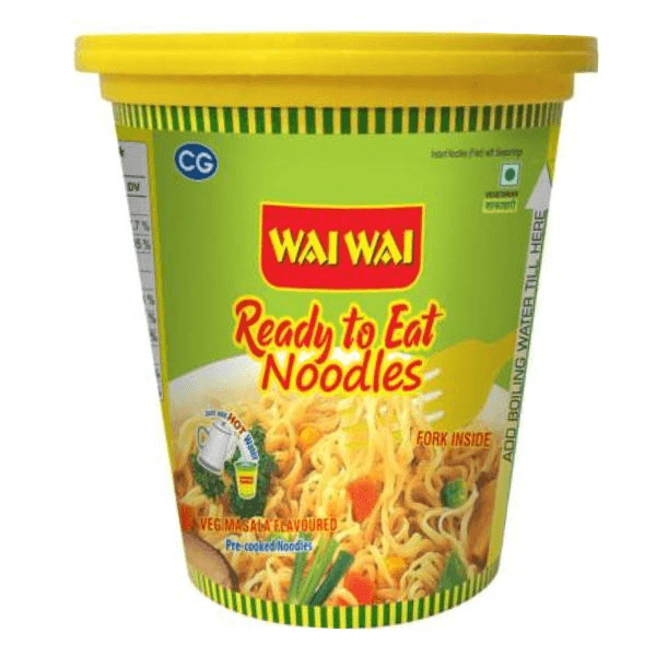 wai wai ready to eat cup noodles (veg masala flavoured) 70 gm