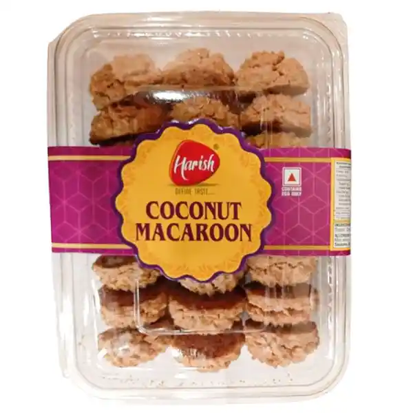 HARISH COCONUT MACROON COOKIES CONTAINS EGG.