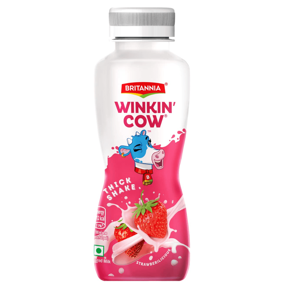 britannia winkin' cow strawberry thick shake 180 ml