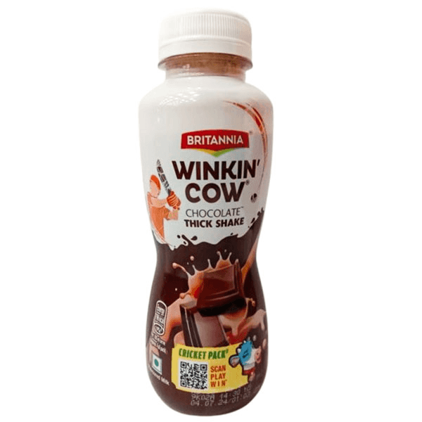 britannia winkin' cow chocolate thick shake 180 ml