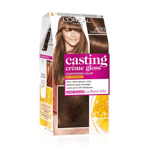 L'Oreal Paris Casting Creme Gloss Hair Color 400 Dark Brown 87.5 Gm + 72 Ml