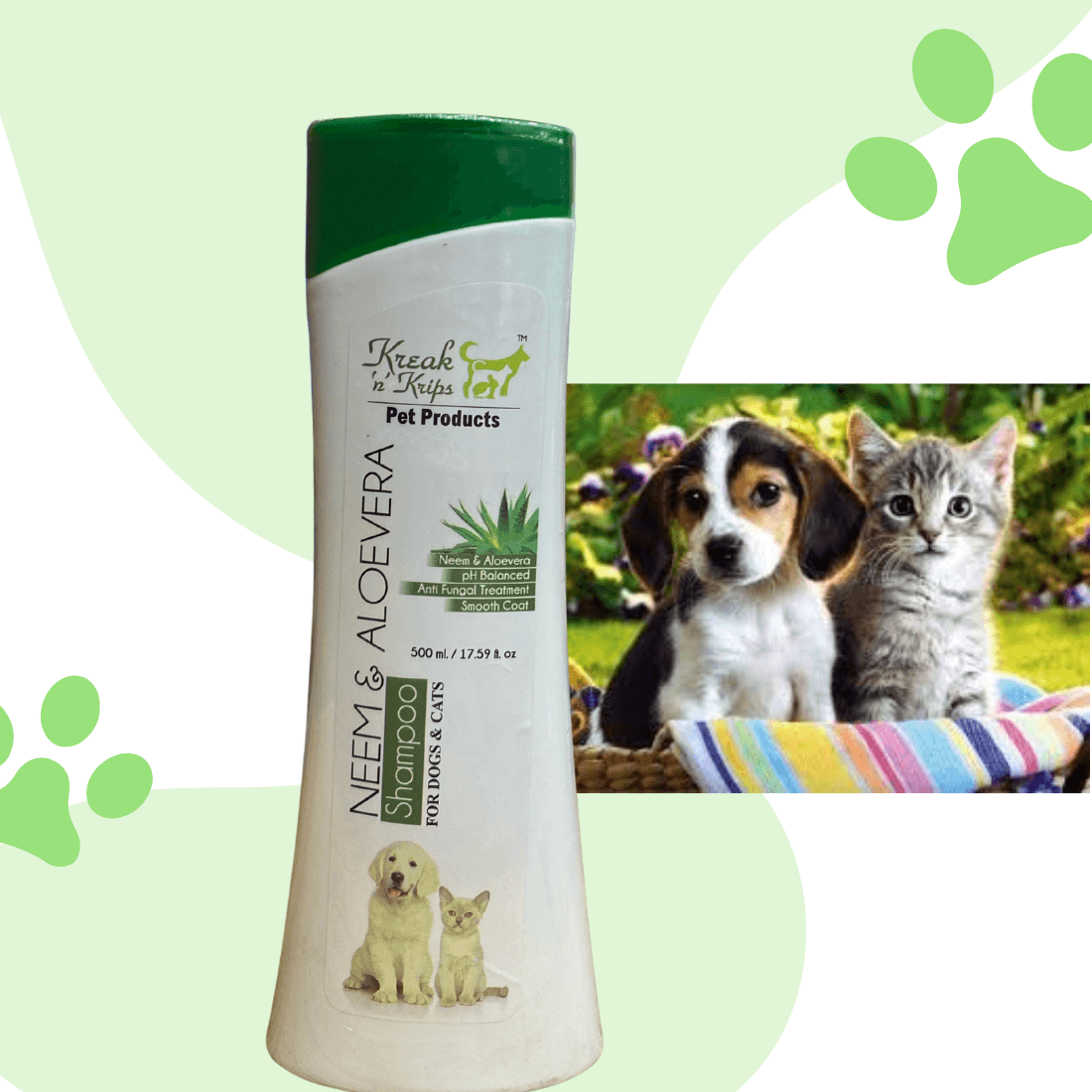 kreak 'n' krips neem aloevera shampoo (dog cat) 500 ml