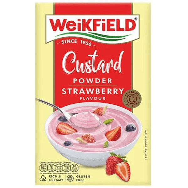 weikfield custard powder strawberry flavoured 75 gm