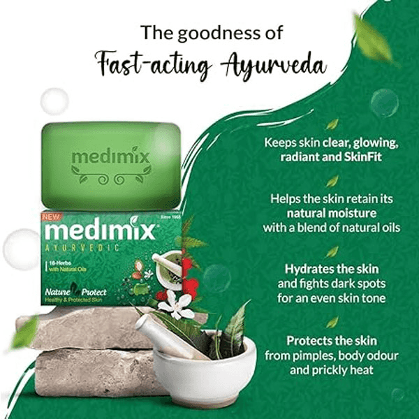 Medimix Ayurvedic Nature Protect 18-Herbs Soap 125 Gm