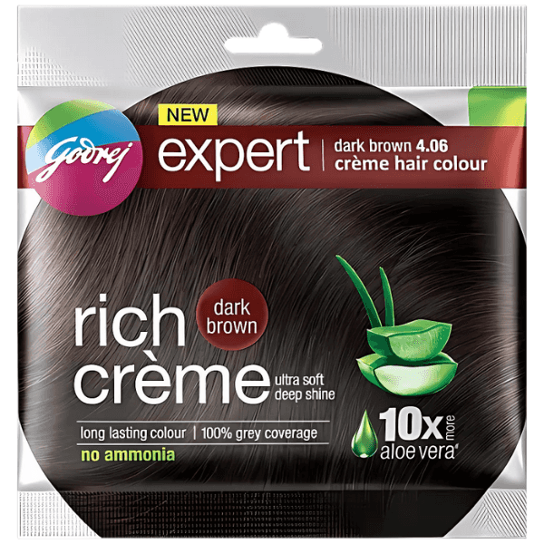 godrej expert rich creme hair colour no.4.06 dark brown 20 gm + 20 ml