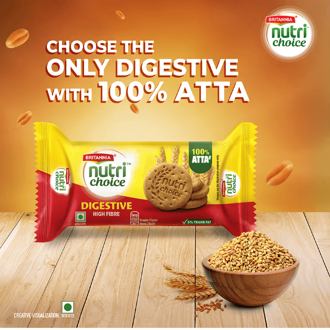 Britannia Gm High Fibre Digestive Biscuits Nutritious Snack