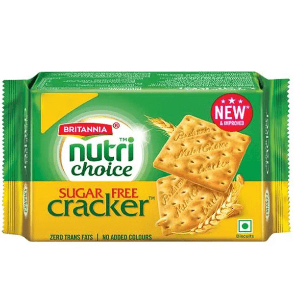 Britannia Nutri Choice Sugar Free Crackers 60g Low Sugar Snack