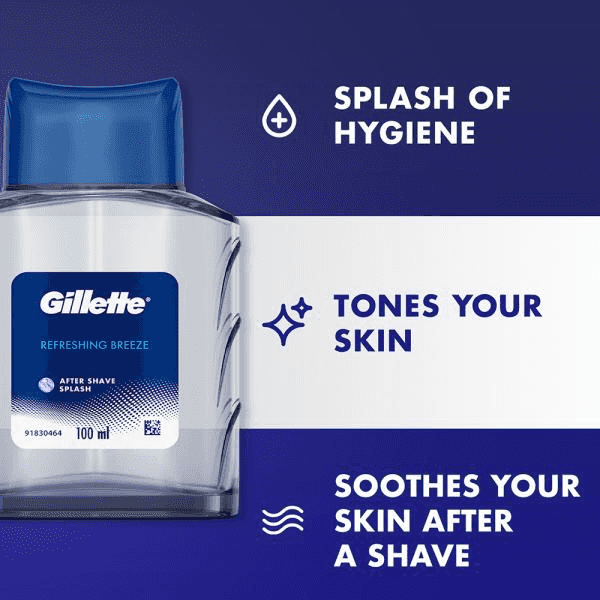 Gillette Refreshing Breeze After Shave Splash 100ml–Fresh Care