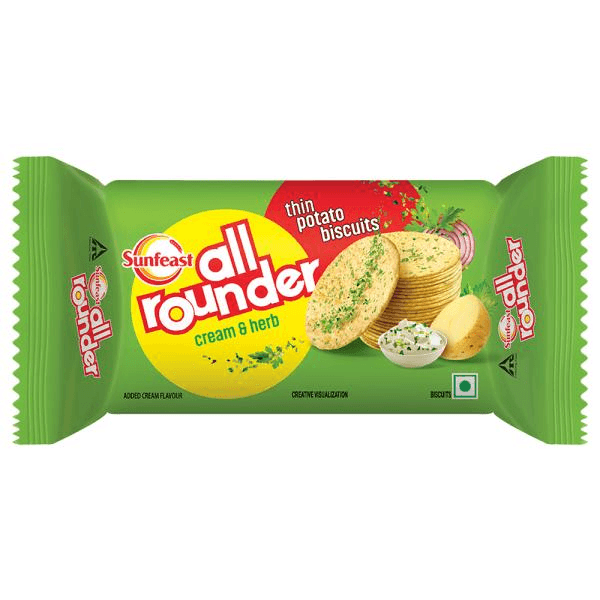 Sunfeast Raspberry Treat Sunfeast All Rounder Cream & Herb Biscuits - Tasty Snack