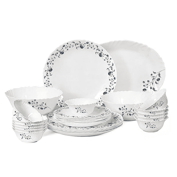 Cello Cutlery Plates Set Buy Cello Dinner Set Opalware, Camber Black, White  Online At