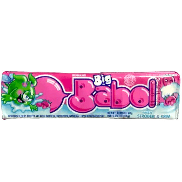 chupa chups big babol baru rasa stroberi & krim bubble gum (imp) 20 gm