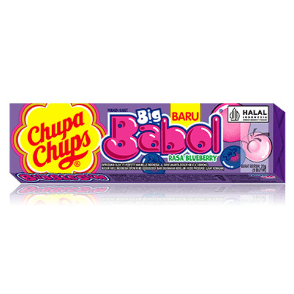 chupa chups big babol baru rasa blueberry bubble gum (imp) 20 gm