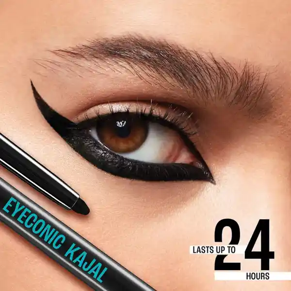 Lakme 9 To 5 Eyeconic Kajal (Deep Black) | Long-Lasting Color
